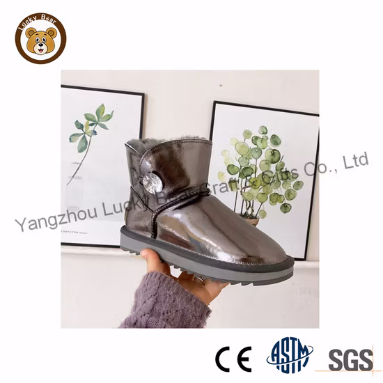 Novas botas de inverno longas planas com cadarço duráveis ao ar livre luxuosas para neve