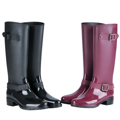 Botas de chuva da moda femininas à prova d'água antiderrapantes sapatos de água longos femininos botas de chuva para atacado