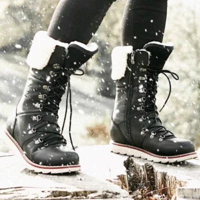 Moda novo design inverno botas femininas botas de neve sapatos de neve