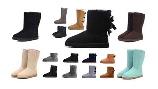 Venda por atacado Botas de couro de neve de tornozelo quente OEM personalizadas Botas de pele para mulheres Produtos de venda de botas de pele feminina