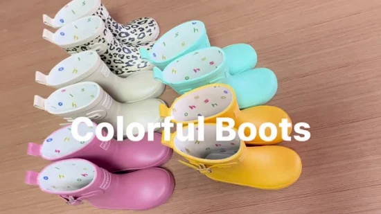 Sapatos personalizados Sapatos de segurança Sapatos da moda para crianças e mulheres de borracha PVC Botas de chuva à prova d'água